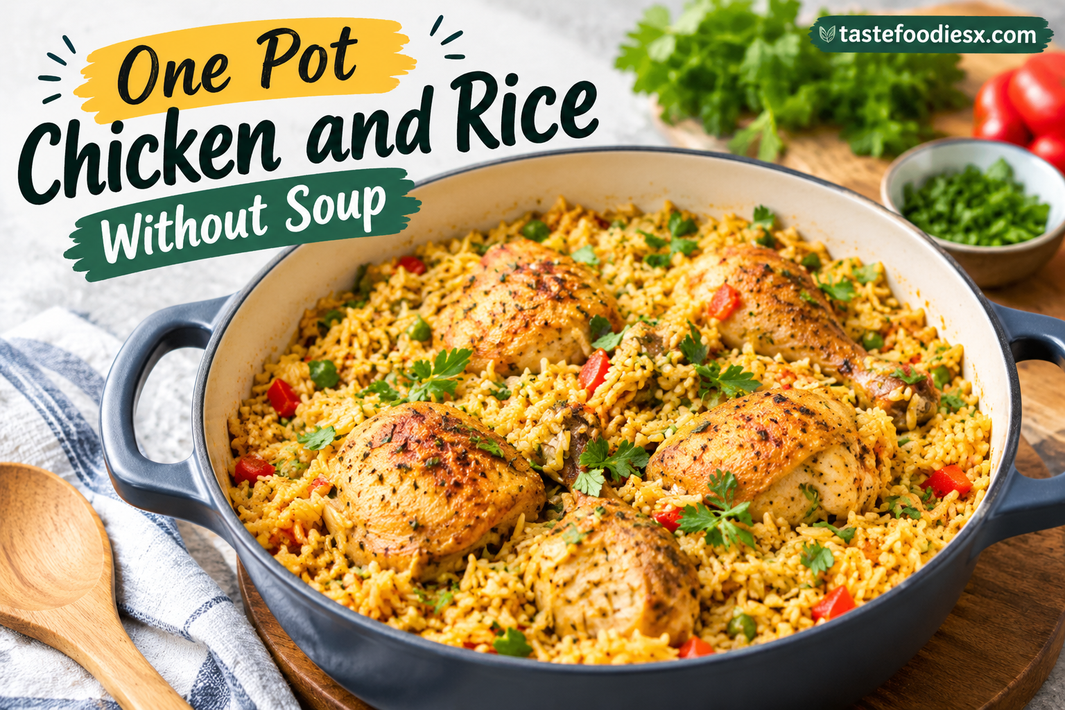 One Pot Chicken and Rice Without Soup: Easy, Comforting, and Flavorful
